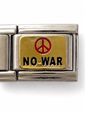 No War Peace Sign Stainless stainless Steel Italian Charm friends vintage
